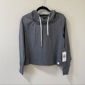 Vuori Heather Grey Sequoia Crop Hoodie NWT